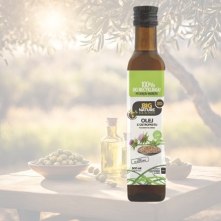 Olej z ostropestu – nierafinowany 500 ml, naturalne wsparcie wątroby – Big Nature
