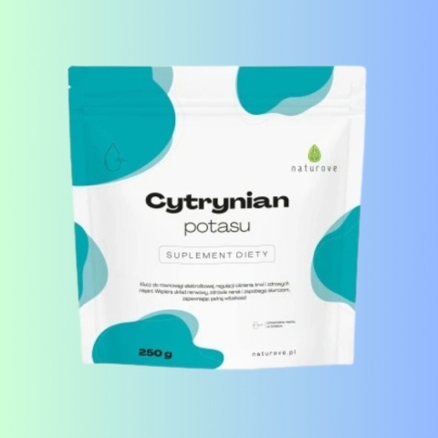 Cytrynian potasu – 250 g, naturalne wsparcie gospodarki elektrolitowej – Naturove