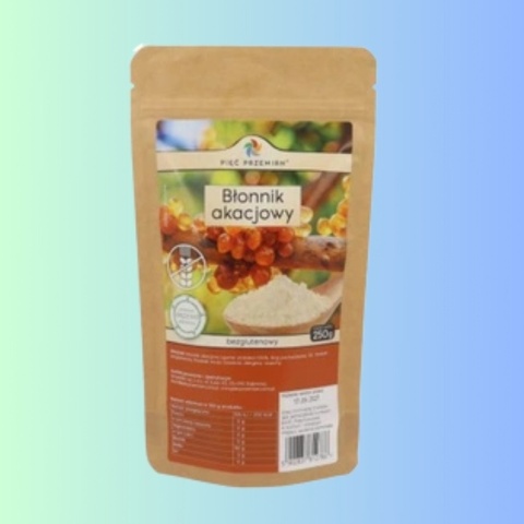 Błonnik akacjowy bezglutenowy – 250 g, naturalne wsparcie trawienia – Pięć Przemian