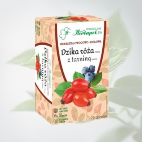 Herbapol Wrocław Dzika Róża z Tarniną fix 20 x 3 g – owocowa herbata liściasta w saszetkach
