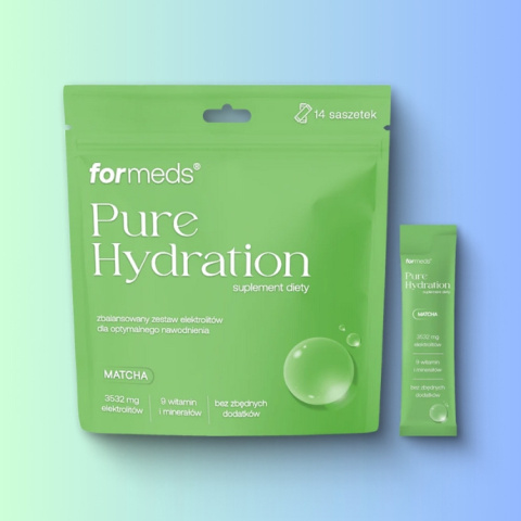 Pure Hydration - Elektrolity dla szybkiego nawodnienia organizmu MATCHA, Formeds, 14 porcji w saszetkach