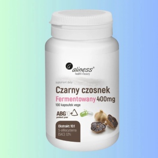 Aliness Czarny Czosnek Fermentowany ABG10+® 400 mg – ekstrakt standaryzowany na S-allilocysteinę, 100 kapsułek VEGE
