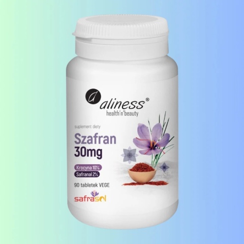 Aliness Szafran SafraSOL™ 30 mg – wsparcie nastroju i równowagi emocjonalnej, 90 tabletek VEGE