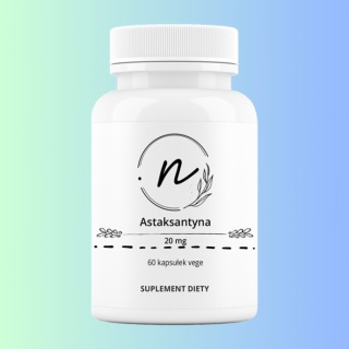 Astaksantyna 20 mg – silny antyoksydant, kapsułki vege NaturePro 60 kapsułek