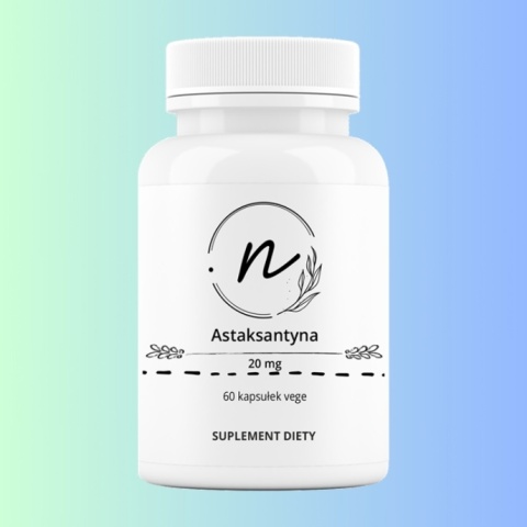 Astaksantyna 20 mg – silny antyoksydant, kapsułki vege NaturePro 60 kapsułek
