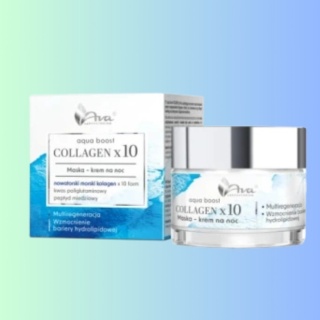 Ava Aqua Boost Collagen x10 maska-krem na noc z kolagenem 50 ml