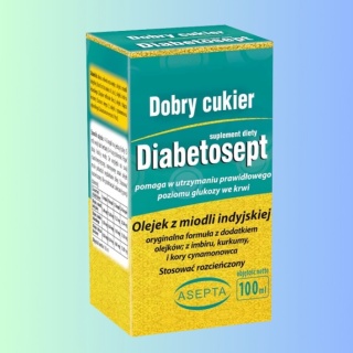 Diabetosept – ASEPTA – olejek z miodli indyjskiej wspomagający prawidłowy poziom cukru – 100 ml