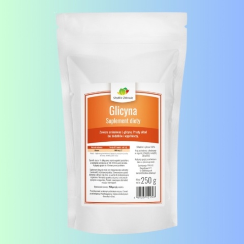 Glicyna 100% 1000 mg na porcję – aminokwas do wsparcia układu nerwowego, snu i regeneracji Słodkie Zdrowie 250 g
