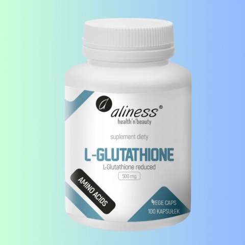 Glutation na ochronę antyoksydacyjną – L-Glutation zredukowany Aliness 500 mg, 100 kapsułek VEGE