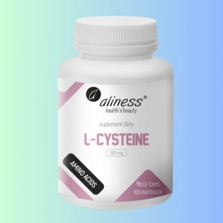 L-Cysteina 500 mg Aliness – aminokwas siarkowy wspierający syntezę białek, 100 kapsułek VEGE