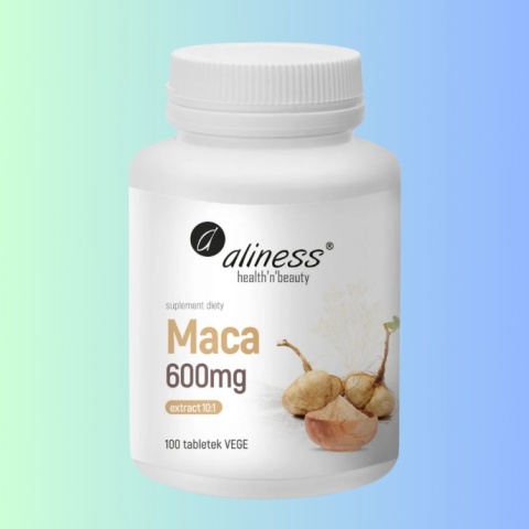 Maca 600 mg ekstrakt 10:1 z korzenia – witalność, libido i sprawność fizyczna 100 tabletek VEGE