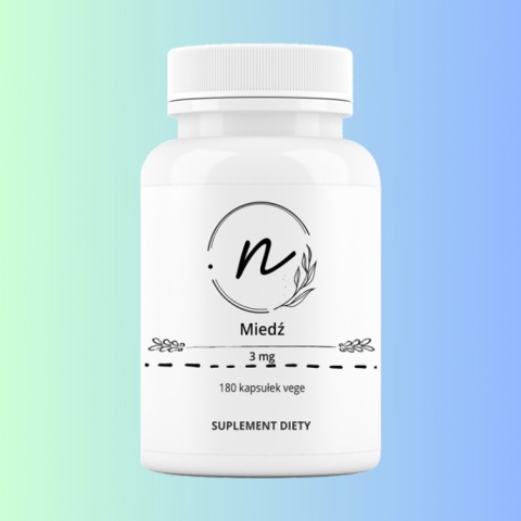 Miedź 3 mg glukonian miedzi na odporność i układ nerwowy NaturePro 90 kapsułek vege
