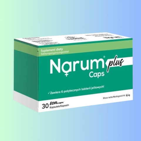 Narum Plus – probiotyk 6 szczepów bakterii z Narine na wsparcie mikrobioty jelitowej 30 kapsułek