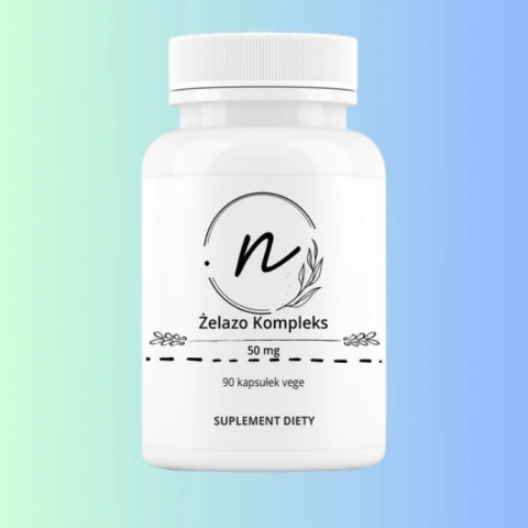 NaturePro Żelazo Kompleks 50 mg – na zmęczenie i prawidłową produkcję krwi, 90 kapsułek VEGE