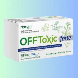 OFFToxic Forte – wrotycz, goździki, Triphala 40% tanin i metabolity Narine na wsparcie przewodu pokarmowego Narum 75 kaps.