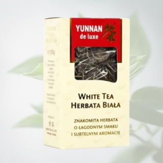 Herbata biała liściasta Yunnan de Luxe White Tea – delikatna i aromatyczna herbata premium – 100 g