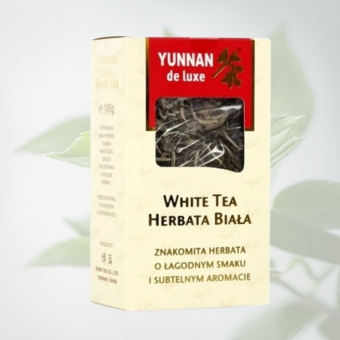 Herbata biała liściasta Yunnan de Luxe White Tea – delikatna i aromatyczna herbata premium – 100 g