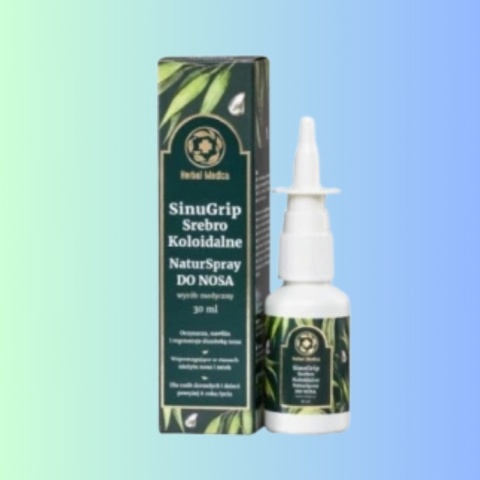 SinuGrip Srebro koloidalne do nosa z olejkiem eukaliptusowym – 30 ml