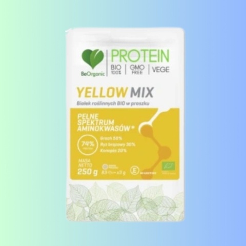 Odżywka białkowa BeOrganic Yellow Mix – białko roślinne – 250 g (bezsmakowe)