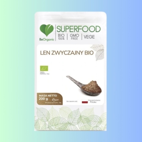 BeOrganic Len Zwyczajny SUPERFOOD Siemię lniane brązowe Medicaline 200 g