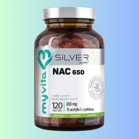 MyVita SILVER NAC 650 mg N-acetylo-L-cysteina 120 kapsułek