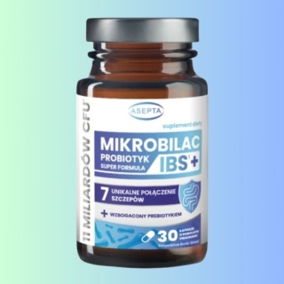 Asepta Mikrobilac IBS+ 11 mld CFU probiotyk jelita odporność 30 kapsułek