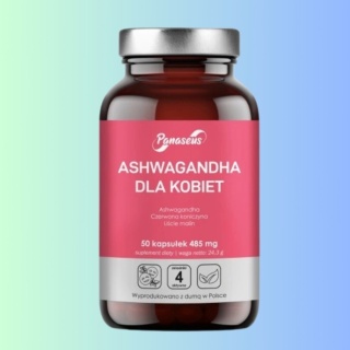 Panaseus Ashwagandha dla kobiet 50 kapsułek adaptogen stres nastrój