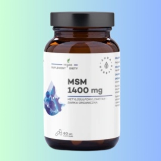 Aura Herbals MSM 1400 mg 60 kapsułek siarka organiczna stawy skóra włosy