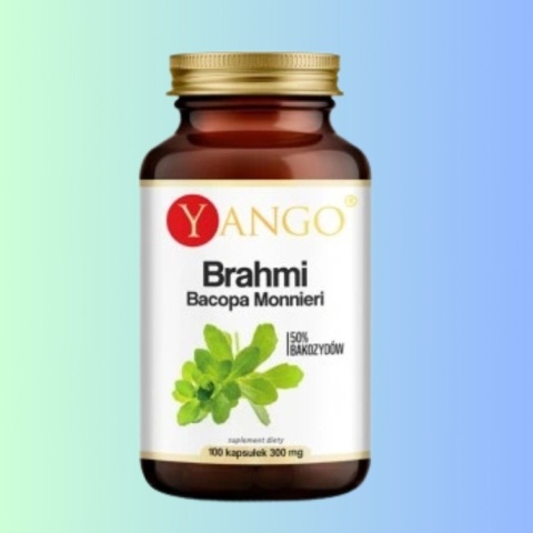 YANGO Brahmi Bacopa monnieri 50% bakozydów 100 kapsułek pamięć koncentracja