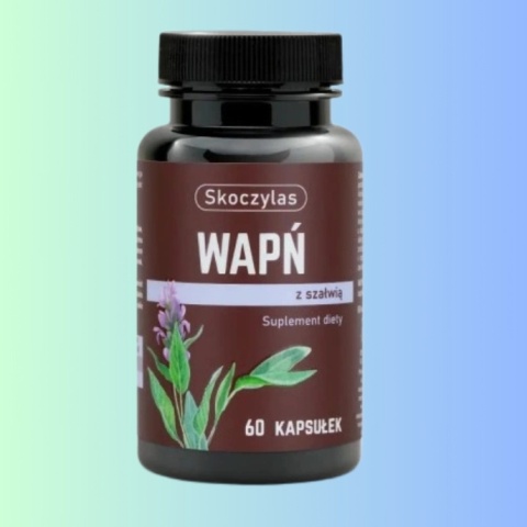 Skoczylas Wapń z szałwią 60 kapsułek suplement diety kości mięśnie
