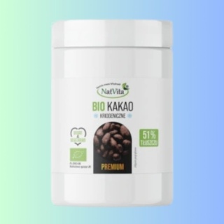 NatVita kakao BIO kriogeniczne 51% tłuszczu 150 g ekologiczne kakao mielone