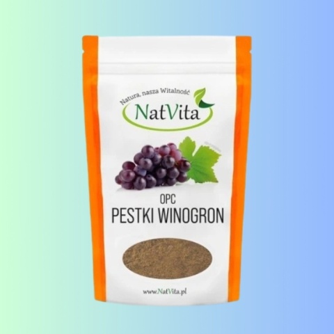NatVita Pestki winogron mielone 150 g OPC naturalne antyoksydanty surowiec roślinny