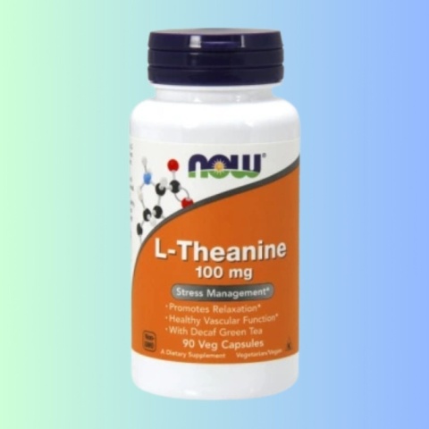 Now Foods L-Theanine 100 mg 90 tabletek suplement diety aminokwas