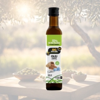 Big Nature Olej lniany tłoczony na zimno 500 ml naturalny olej roślinny