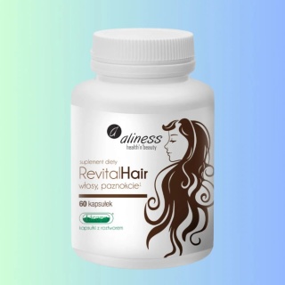 RevitalHair Aliness – kompleks aminokwasów, witamin i minerałów wspierający kondycję włosów, skóry i paznokci, 60 kapsułek