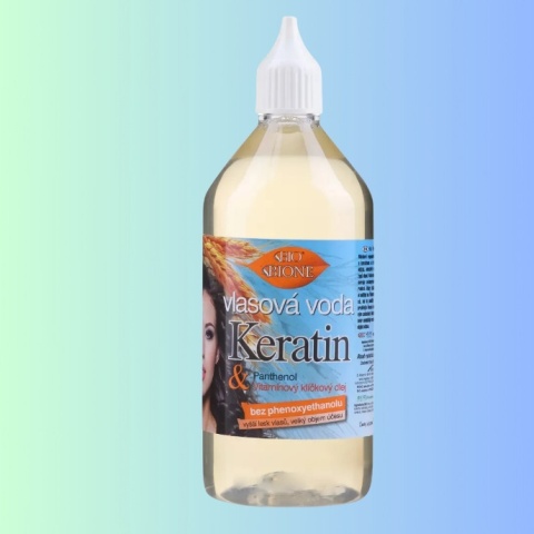 Woda do włosów Keratyna + witaminy z olejem z kiełków pszenicy Bione 215 ml