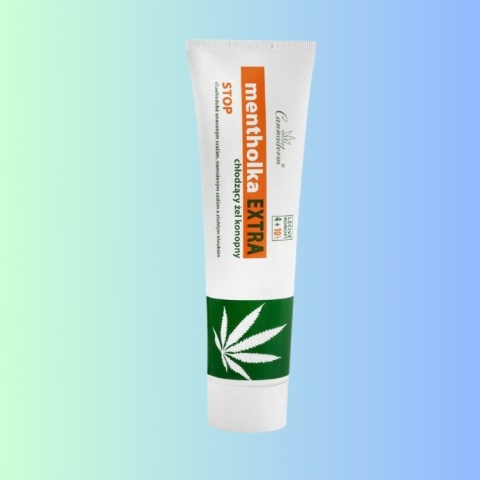 Żel chłodzący z olejem konopnym 14% na pielęgnację przeciążonych mięśni i stawów Cannaderm Mentholka Extra 150 ml
